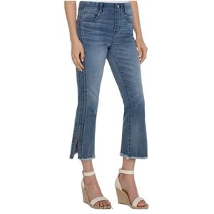 NWT LIVERPOOL Gia Crop Flare Self Side-seam Detail Slit Cherry Creek 14 Jeans